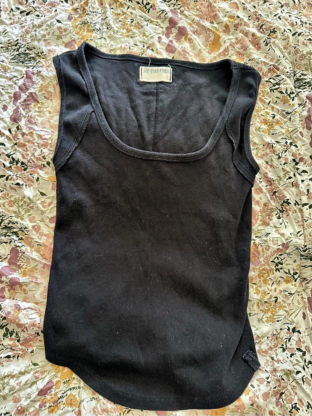 We The Free Black Ribbed Tank Top Size Small